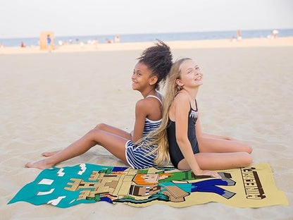 Jay Franco Minecraft Alex and Steve Kids Bath Pool Beach Towel - Super Soft & Absorbent 100% Cotton Towel for Gamers, Measures 28 x 58