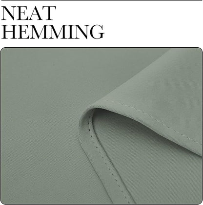 NICETOWN Bedroom Curtain Panels Blackout Draperies, Thermal Insulated Solid Grommet Blackout Curtains/Drapes (1 Pair, 29 by 45 inches, Greyish Green)