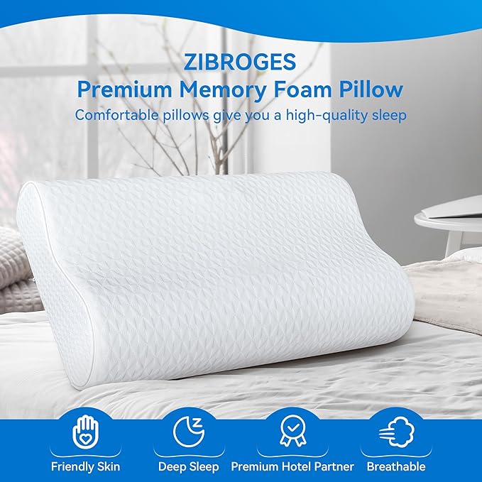 Cervical Neck Pillow Queen Size - Sandwich Dynamic Memory Foam Pillow for Sleeping, Adjustable Contour Ergonomic Orthopedic Cooling Pillow for Side, Back & Stomach Sleepers Soft