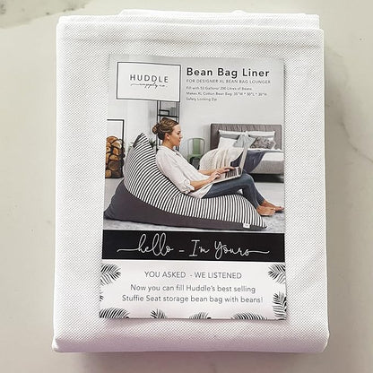Huddle Supply Co Bean Bag Liner for Large Designer Stuffie Seat Bean Bag Cover