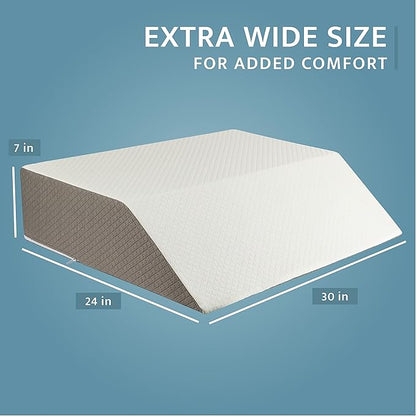 Kolbs EXTRA WIDE Leg Elevation Pillow | Chic Jacquard Cover | XL and WIDE for More Comfort Bed Wedge Pillow | Knee Pillow Leg Pillow | Wedge Pillow for Legs | Leg, Knee, Ankle Elevation Post Surgery