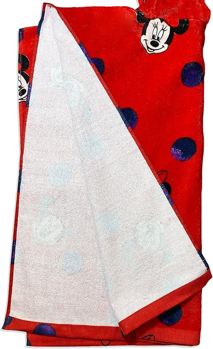 mickeymouse Mickey Mouse Hooded Towel (Pink, 56'' x 26'', 100% Cotton, Polka Dot)