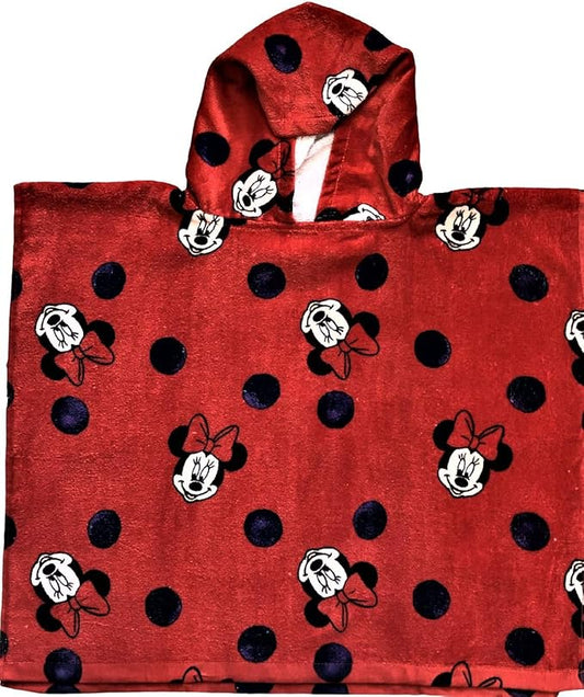 mickeymouse Mickey Mouse Hooded Towel (Pink, 56'' x 26'', 100% Cotton, Polka Dot)