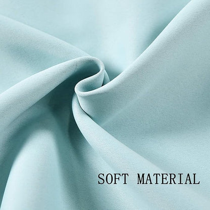 Aqua Valances for Kitchen Windows - Room Darkening Valances for Window with Grommet 42 by 18 Inch,1 Panels 42W x18 L