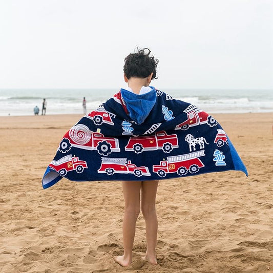 Wowelife Kids Beach Towels, Hooded Towels for Kids, Poncho Towel Wrap, Premium 100% Cotton Soft and Breathable, Extra Large 50"x30", Multi Use for Bath Pool Beach Swim Bathroom