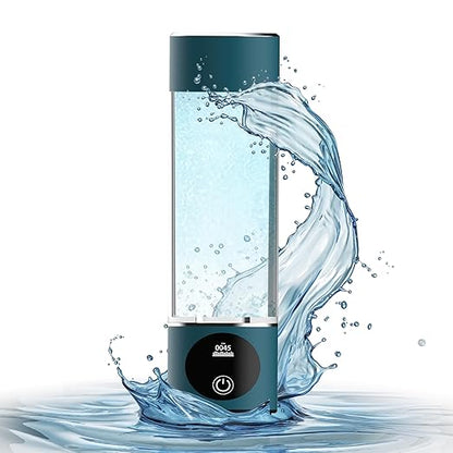 Hydrogen Water Bottle Generator- [+3000PPB] 4th Generation Hydrogen Generator Water Bottle with LED Display & Extended Battery Life- Compact, Portable (Turquoise)
