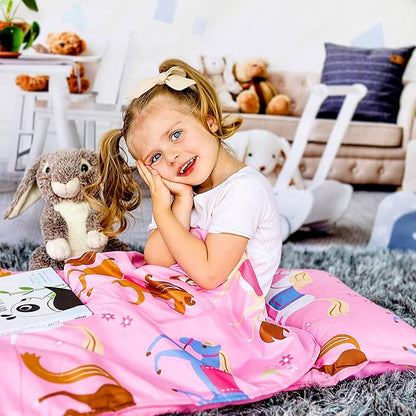 Wildkin Original Nap Mat with Reusable Pillow for Boys & Girls, Ideal for Sleepovers, Equipped with Hook & Loop Fastener, Made from Cotton Blend Materials - Nap Mat for Kids