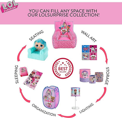 Idea Nuova LOL Surprise Pop Up Hamper with Durable Carry Handles, 21'' H x 13.5'' W X 13.5'' L, Lol Surprise/Light Pink