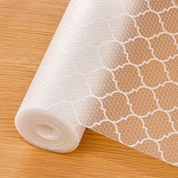 Cooyes Shelf Liner – Non-Slip Shelf Liners for Kitchen Cabinets – Waterproof Shelf Paper with Modern Pattern – Durable EVA Cabinet Liners