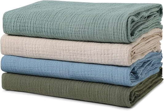 GLLQUEN BABY Muslin Swaddle Blankets for Boys and Girls, 4-Pack Baby Blankets for Girl Boy, Newborn Receiving Blanket, Baby Swaddle Blanket Unisex, Baby Essentials, Registry & Gift
