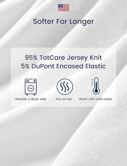 TotAha Premium Stretchy Crib Sheets (2-Pack)-Hypoallergenic, Silky Comfort, Buttery Soft, Calming Effect, All-Season Jersey-Knit Sheets, 9'' Extra Deep Pocket, Animal Print