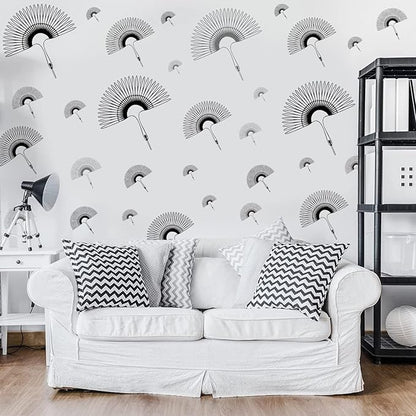 Black Leaves Wall Sticker Modern Wall Decal Black Boho Wall Sticker for Living Room Decor Nordic Leaves Wall Art Stickers for Bedroom Peel and Stick Fans Wallpaper Stickers for Kids Room Kitchen Decor