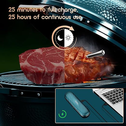 INKBIRD Wireless Meat Thermometer INT-11X-B, Bluetooth Meat Thermometer for Grilling and Smoking, App Remote Control, IP67 Waterproof, 25 Hours of Continuous Cooking, Stylish Gift for Men Women