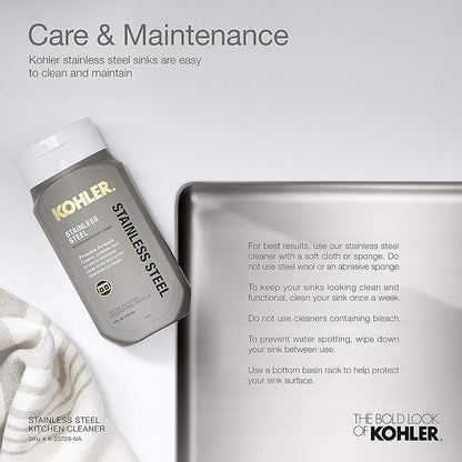 KOHLER Vault 30" Single Bowl 18-Gauge Stainless Steel Apron Front Kitchen Sink Undermount Installation K-3943-NA