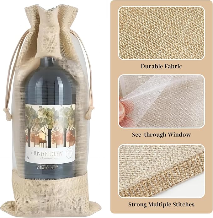 50th Birthday Wine Bag, Birthday Party Decoration Wine Bag Gifts, Happy Birthday decor, Pairs Well with Celebrating Birthday Wine Bag for Her Him