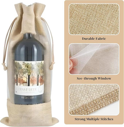 50th Birthday Wine Bag, Birthday Party Decoration Wine Bag Gifts, Happy Birthday decor, Pairs Well with Celebrating Birthday Wine Bag for Her Him