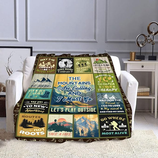 Hiking Gifts, Hiking Gifts for Women, Hiking Gifts for Men, for Hikers, Hiking Lovers Gifts, Hiking Gear for Women, Hiking Blanket for Hiker Outdoor RV Travel 50x60 in
