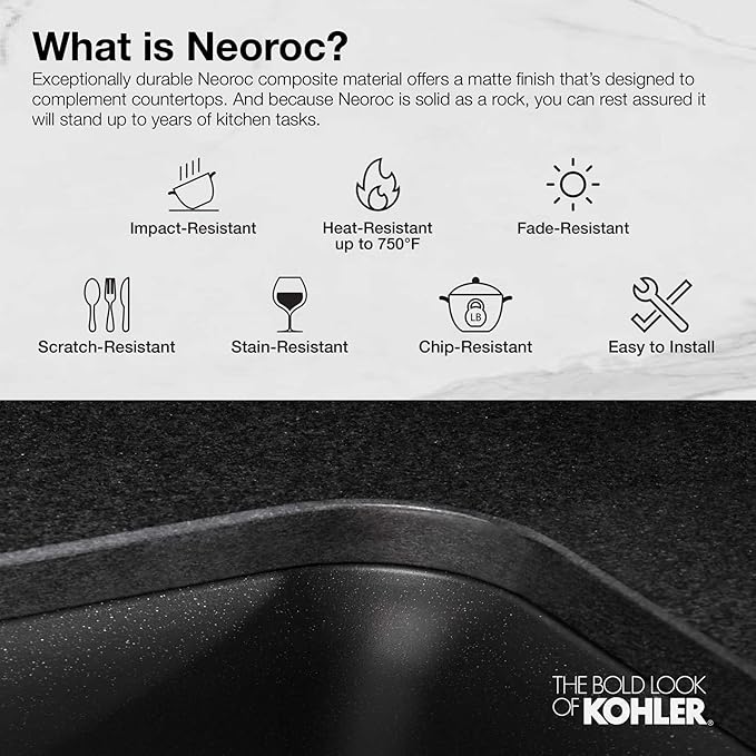 KOHLER K-8206-CM2 Cairn Sink, 33 in, Matte Brown