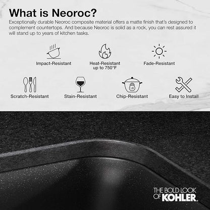 KOHLER K-8206-CM2 Cairn Sink, 33 in, Matte Brown