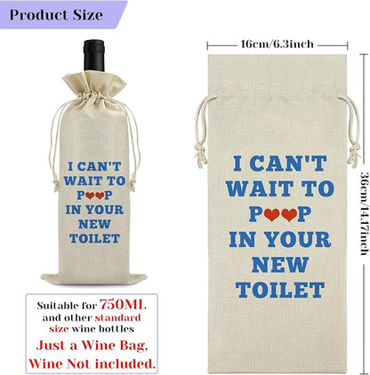 Funny Housewarming Gifts New House Wine Bag Congratulation Gift Wine Bag for Women Welcome New First Home Owners To Neighborhood Wine Bag for Friendship Gifts for Friends Birthday Christmas Gift