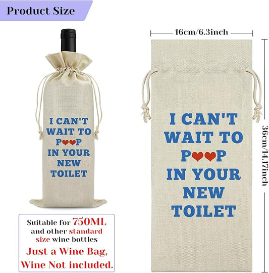 Funny Housewarming Gifts New House Wine Bag Congratulation Gift Wine Bag for Women Welcome New First Home Owners To Neighborhood Wine Bag for Friendship Gifts for Friends Birthday Christmas Gift