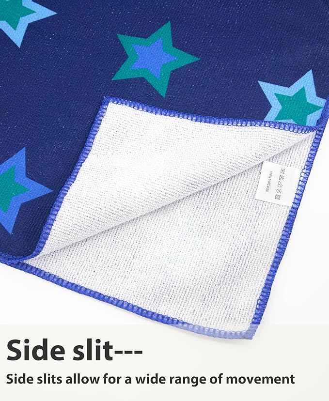 MissShorthair Kids Toddler Poncho Towels, Hooded Beach Towel for Girl&Boy, Surf Poncho Swim Changing Robe Microfiber Bath Towel for 1-3 Years Navy Star