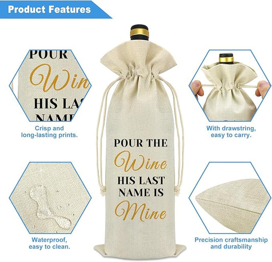Engagement Gifts for Her Wine Bag Newly Engaged Gifts Wedding Gift for Mr and Mrs Wine Gift Bag With Drawstring Fiance Fiancee Gift Bachelorette Party Bridal Shower Gift for Bride Wine Bottle Bag
