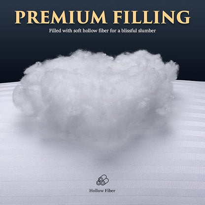 COZSINOOR Bed Pillows for Sleeping [Pack of 2] Cozy Dream Series Hotel Quality Pillows Premium Plush Fiber, Breathable Cooling Cover Skin-Friendly for Side Back and Stomach Sleepers (Standard Size)