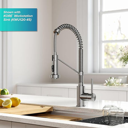 Kraus KSF-1610SFS Bolden Touchless Sensor Commercial Pull-Down Single Handle 18-Inch Kitchen Faucet, Spot Free Stainless Steel