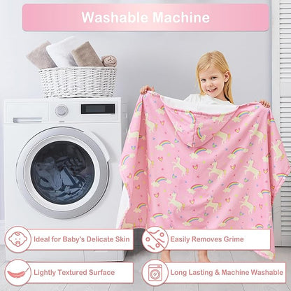 Kids Bath Hooded Towels, Kids Beach Towel for Boys Girls Super Soft and Absorbent, Beach | Pool | Bath | Swim Towels for Baby Kids Ages 0-8, 30X50 in, Unicorn
