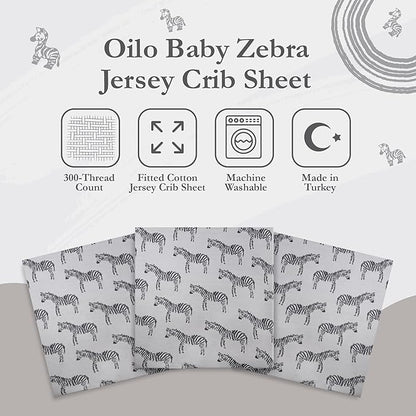 Crib Sheets - Crib Sheets Girl -Crib Sheets Boy - Jersey Sheets - Nursery Bedding - Toddler Bedding Sets for Girls - Toddler Bedding Sets for Boys - Baby Crib Sheets - OILO Studio Crib Sheet Zebra