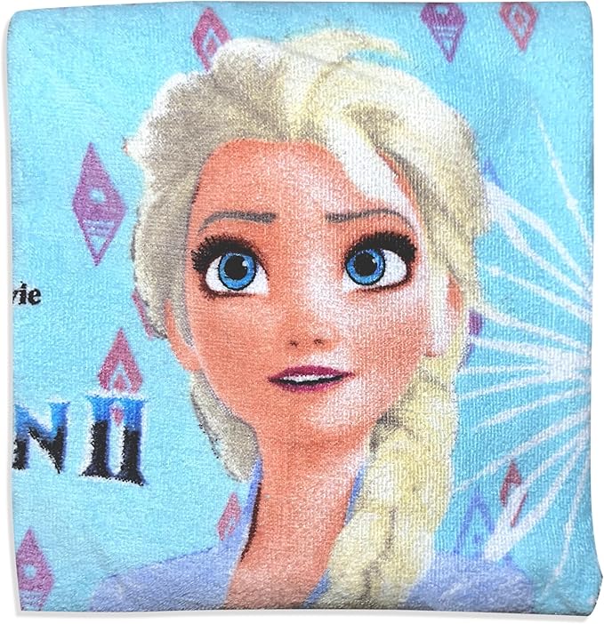 Kids Official Licensed Character Soft Beach/Hooded Bath Towel (Frozen Blue, 40 x 60)