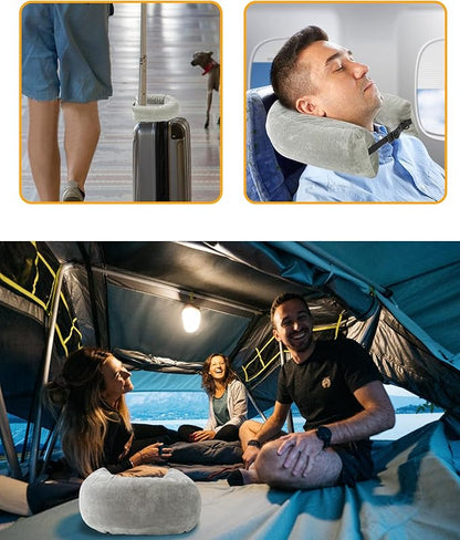 Stuffable Travel Neck Pillow for Extra Luggage Clothes Adjustable U-Shapes Airplane Plane Travel Pillow Storage Bag Adjustable Neck Size Travel Essentials Multifunctional Sleeping Rest Cushion