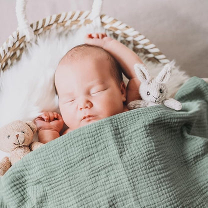 GLLQUEN BABY Muslin Swaddle Blankets for Boys and Girls, 4-Pack Baby Blankets for Girl Boy, Newborn Receiving Blanket, Baby Swaddle Blanket Unisex, Baby Essentials, Registry & Gift