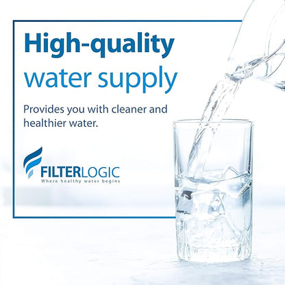 Filterlogic FXHTC Water Filter, Whole House Water Filter, Replacement for GE® FXHTC, GXWH40L, American Plumber W10-PR, Culligan® RFC-BBSA, W10-BC, Carbon Filters, 5 Micron, Pack of 2