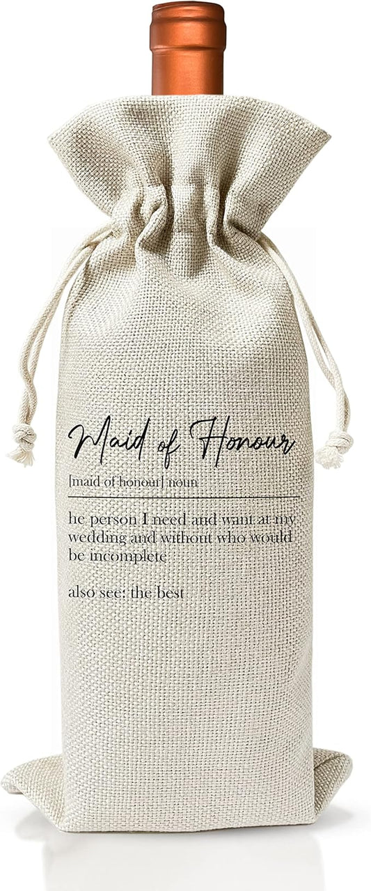 Pregnancy Announcement Wine Gift Bags - New Mom Gift Wine Bags - Cover Bag For Having New Baby - Grandparents - New Parents - Baby shower Party Supplies Favors - Mother's Day Gift - Burlap - HiMo266