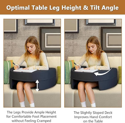 Reading Pillow for Gaming Small, Lap Desk Pillow for Adult Reading, Soft Arm Rest Memory Foam Cushion Pillow for Working, Playing, Steam Deck Switch or Sitting in Bed Floor Couch Sofa (Grey)