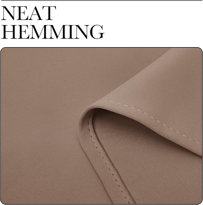 NICETOWN Light Reducing Grommet Curtains - Tripe Woven Textured Soft Curtain Panels for Living Room Window Treatment Drapes (2 Panels, W42 x L90, Cappuccino)