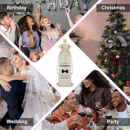 Wedding Appreciation Gift for Best Man Wine Bag Best Man Gift Groomsman Gift from Groom Brother Engagement Wine Bag Proposal Wine Wrap Bag Wedding Thank You Gift for Best Man Brother Boys