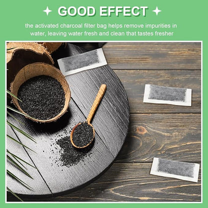Lounsweer 12 Packs Replacement Activated Charcoal Distiller Filters Coconut Husk Activated Carbon Filter Sachets Compatible with Countertop Water Distiller Models