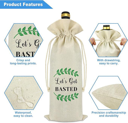 Best Friend Friendship Gifts for Women Men Wine Bag Funny Thanksgiving Christmas Birthday Graduation Gifts for Friends Sister Bestie Friendship Themed Reusable Wine Bottle Gift Bag with Drawstrings