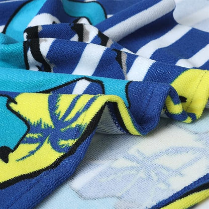 Dinosaur Bath Towel for Toddler Boys, Pool Hooded Towel for Kids, Hooded Bath Beach Towel Poncho for Bath/Pool/Beach Swim Cover with Drawstring Bag (Blue Dinosuar (24x24 inches))