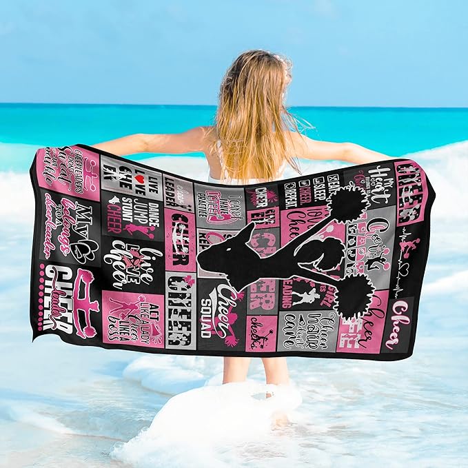 Dance Towel for Girls 30" x 60" Microfiber Dancing Beach Towel for Women Bath Pool Shower Camping Travel Towel