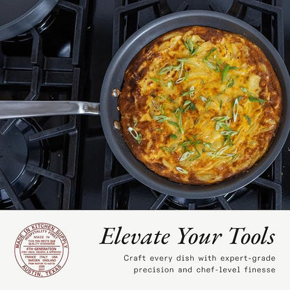 Made In Cookware - ProCoat 12" Non Stick Frying Pan With Lid - 5 Ply Stainless Clad Nonstick - Professional Cookware - Crafted in Italy - Induction Compatible - (Graphite)