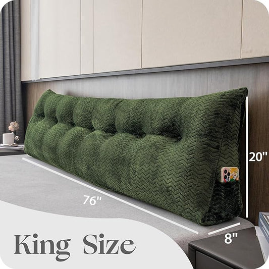 Large Bolster Triangular Headboard Wedge Backrest Positioning Support Bed Rest Reading Pillows Headboard Wedge Pillows for Day Bed Bunk Bed with Removable Cover