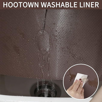 HooTown Shelf Liner Kitchen Cabinet Drawer Mats 11.8 Inch Wide x 13 Feet Long, Non Adhesive EVA Plastic Washable Waterproof Protective Pad for Pantry Closet, Cupboard,Coffee