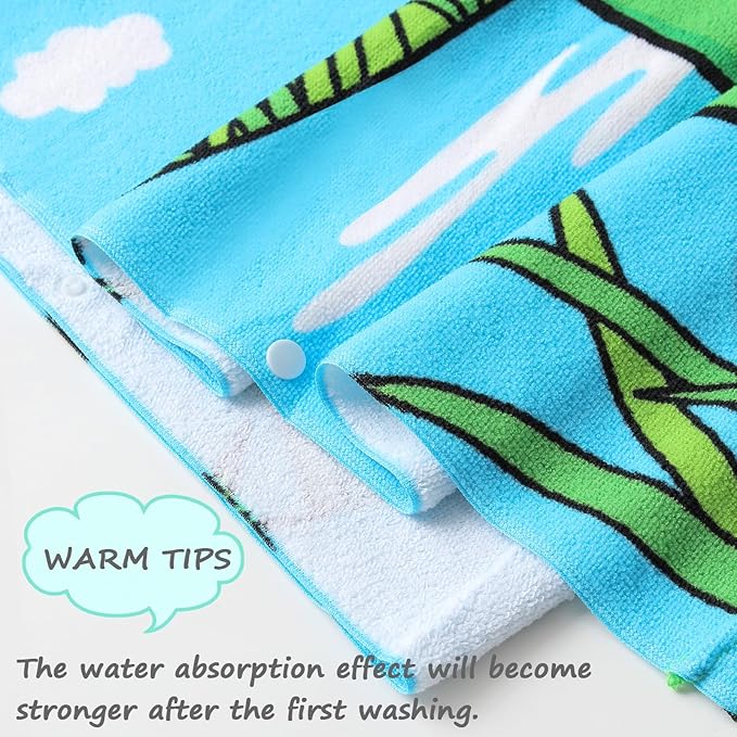 NovForth Kids Beach Towel for Boys Girls, Shell Mermaid Hooded Bath Towel Wrap, Toddler Pool Towel with Hood