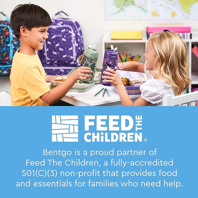 Bentgo Kids Water Bottle - Leak-Proof, Durable Tritan™, BPA-Free 15 oz. Cup for Kids/Toddlers Ages 3+ - Flip-Up Straw & Dishwasher Safe for School, Sports, Daycare & Camp (Trucks)