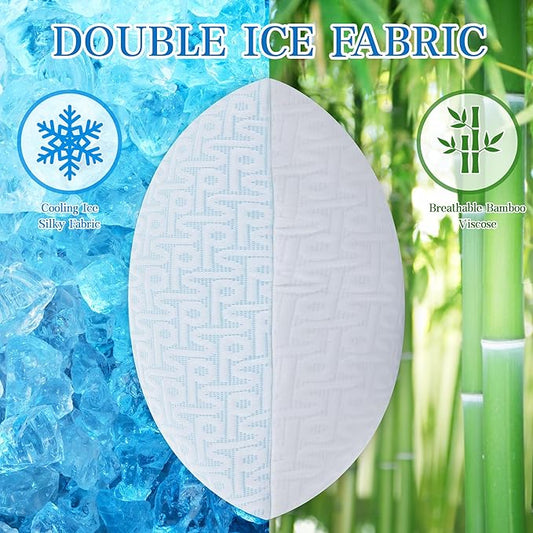 Cooling Hotel Bed Pillows Standard Size Set of 2- Staying Cold All Night, Comfortable Down Alternative Gel Pillow with Washable Cover for Side, Back or Stomach Sleepers