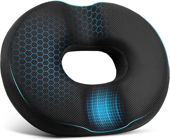 Donut Pillow Seat Cushion, Donut Chair Cushions for Postpartum Pregnancy & Hemorrhoids, Sciatica & Hip & Coccyx Pain Relief Desk Chair Cushion for Long Sitting Office Workers, Car Drivers